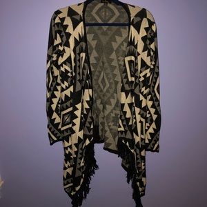 Black and White fringe sweater